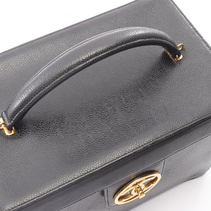 Chanel Handbag Bicolor CC Logo 2-Way Black Caviar Leather CC Vanity Chain — view 9