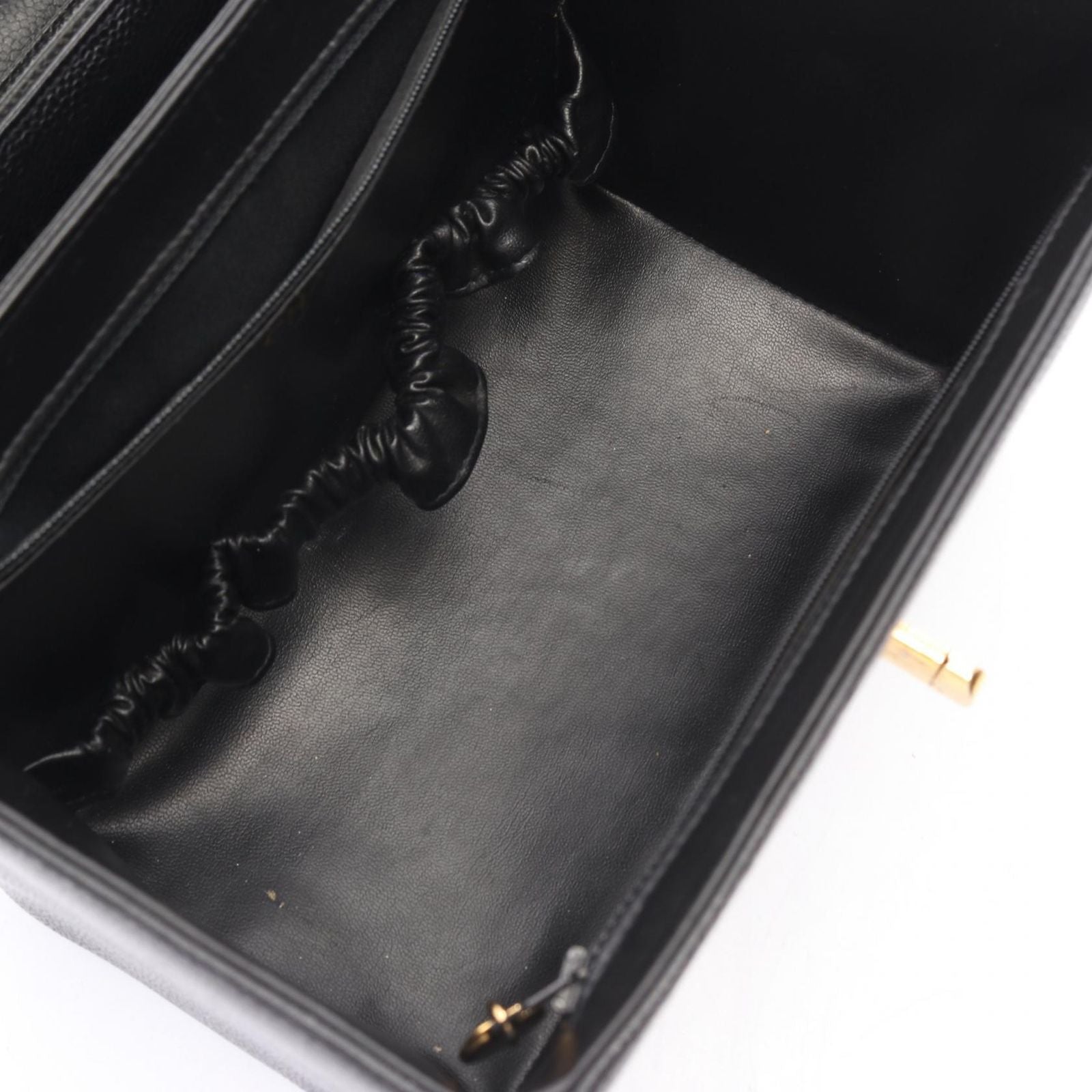 Chanel Handbag Bicolor CC Logo 2-Way Black Caviar Leather CC Vanity Chain — view 6