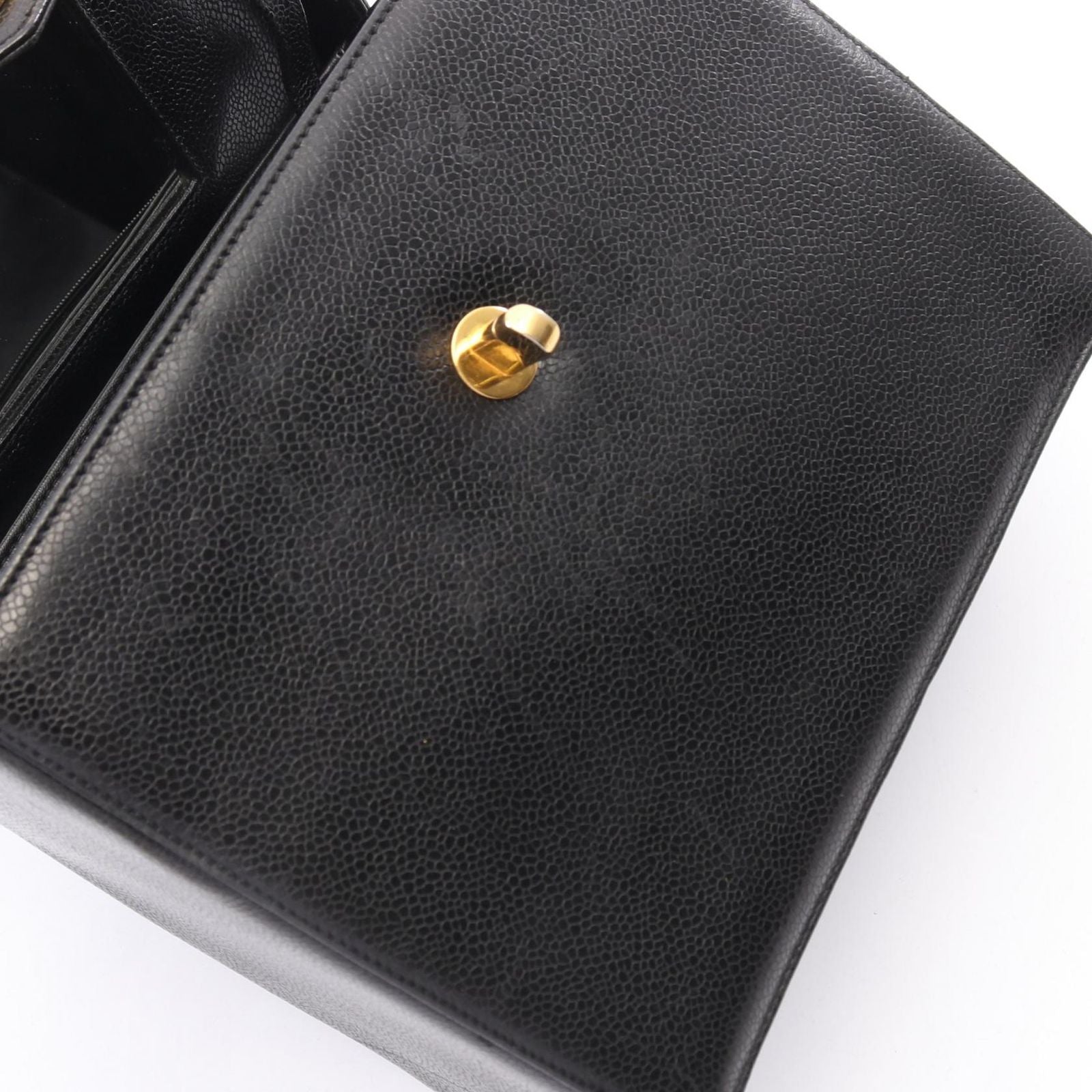 Chanel Handbag Bicolor CC Logo 2-Way Black Caviar Leather CC Vanity Chain — view 7