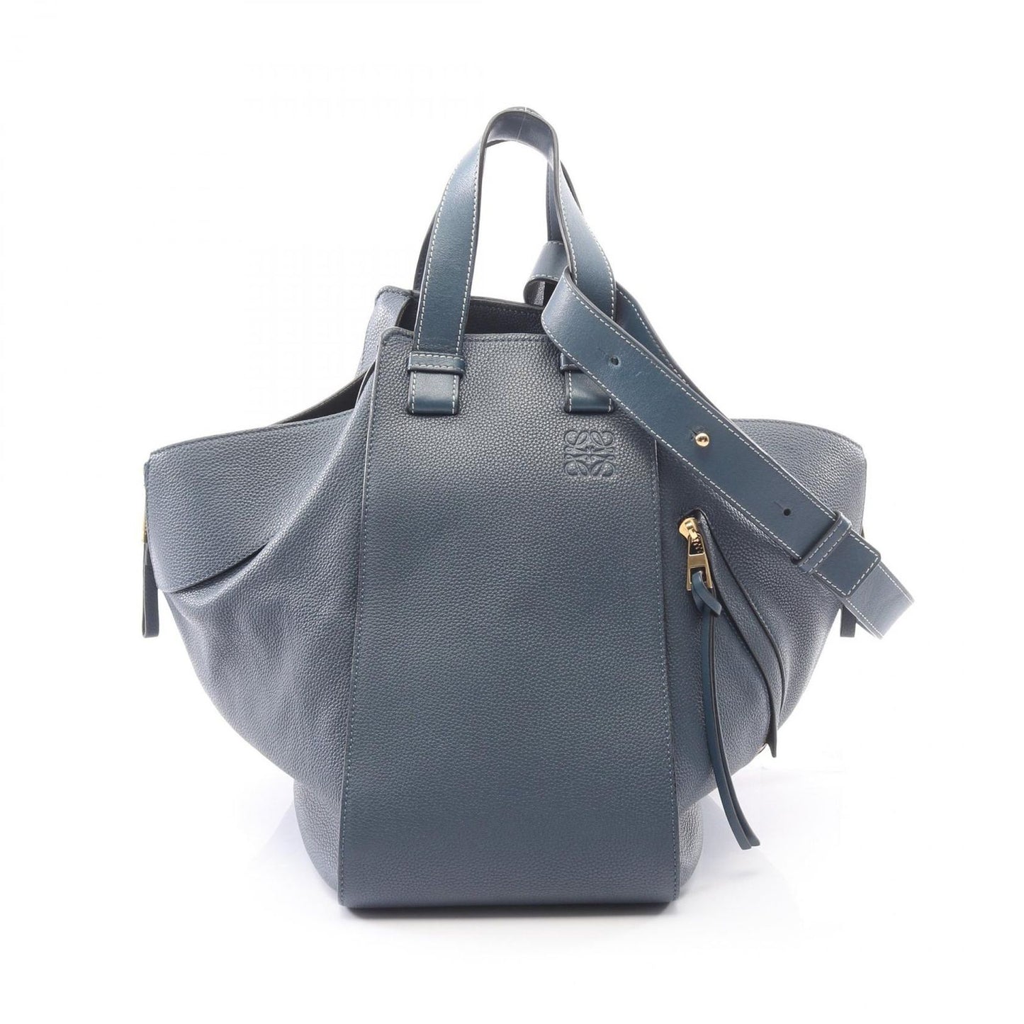 Loewe Handbag Hammock Medium 2-Way Navy Leather