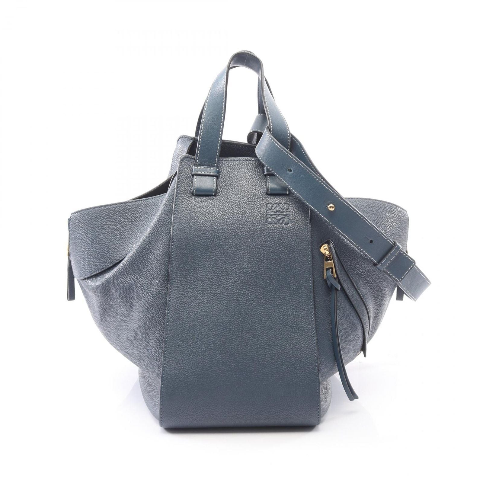 Loewe Handbag Hammock Medium 2-Way Navy Leather