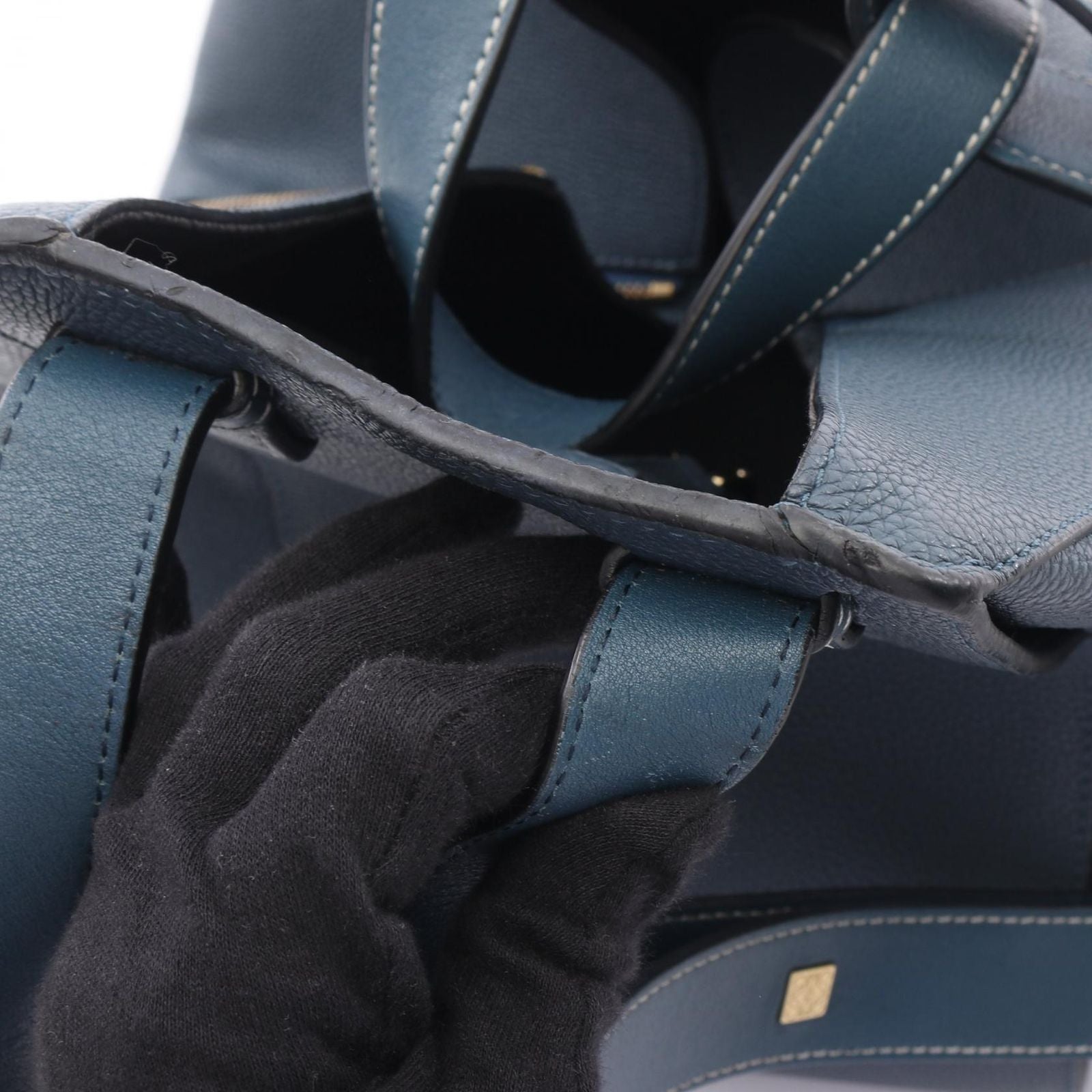 Loewe Handbag Hammock Medium 2-Way Navy Leather — view 7