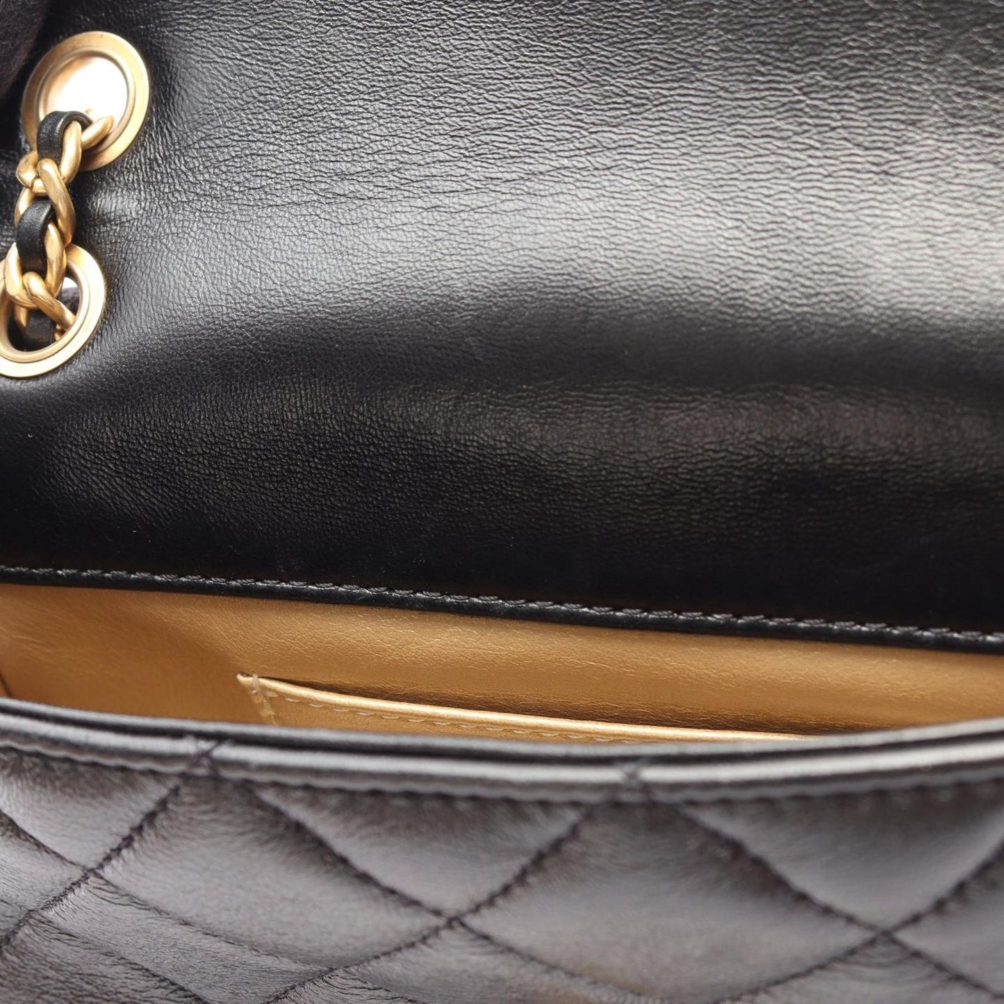 Chanel Shoulder Bag Quilted Mini Black Lambskin Mini Chain — view 8