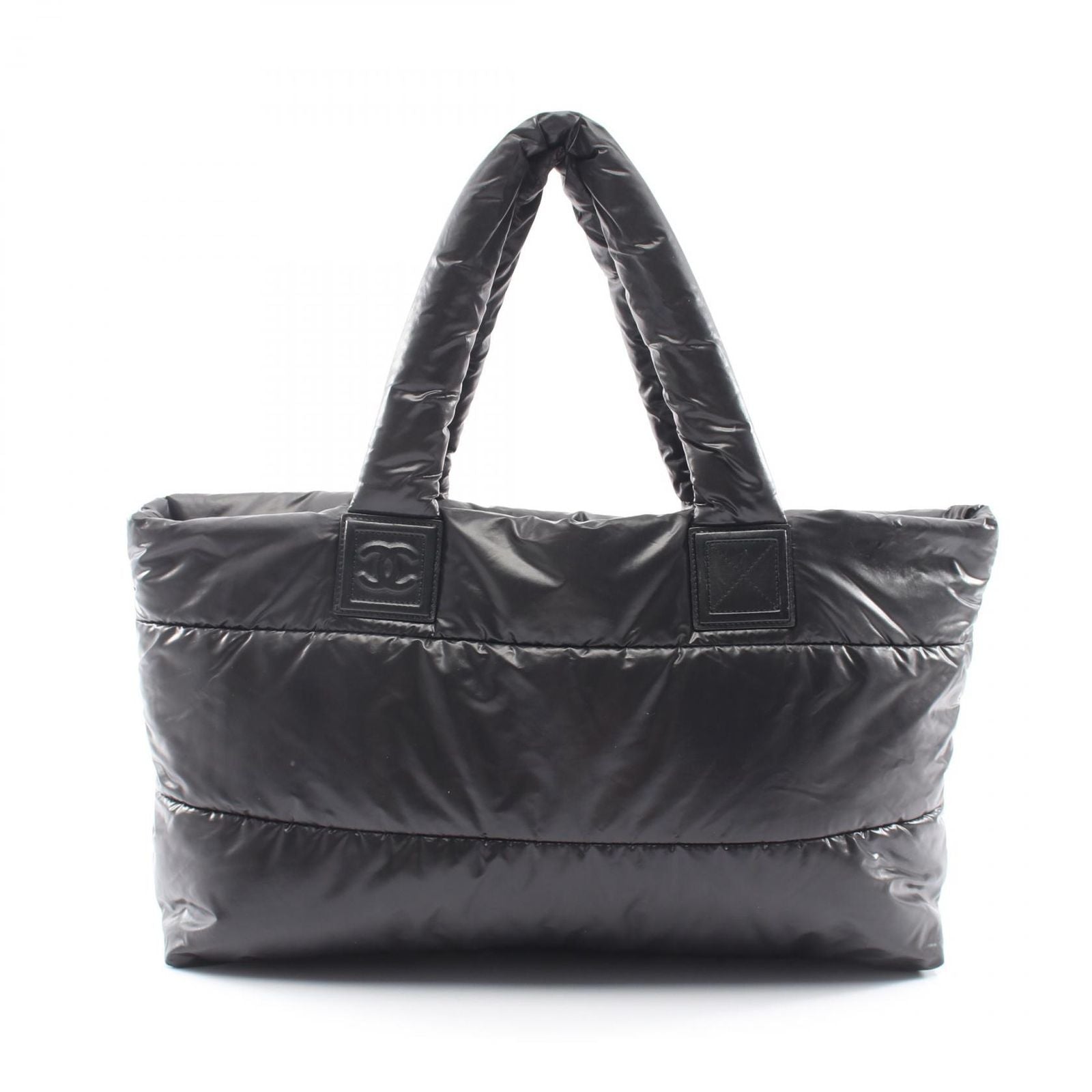 Chanel Tote Coco Cocoon Black Nylon Leather
