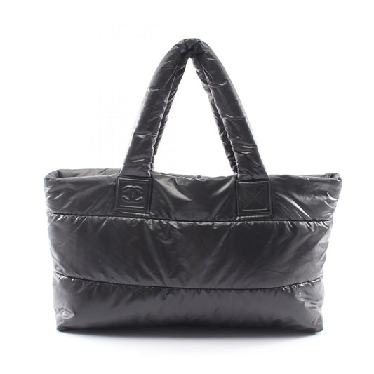 Chanel Tote Coco Cocoon Black Nylon Leather