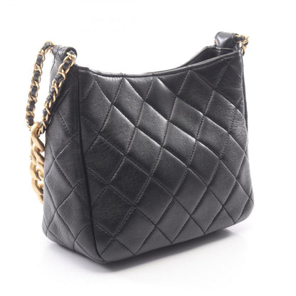 Chanel Shoulder Bag Quilted Small Hobo Black Lambskin Chain — view 2