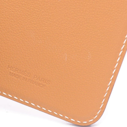 Hermes Card Case Magsafe Eman Zebra Orange Field Gold Leather — view 6