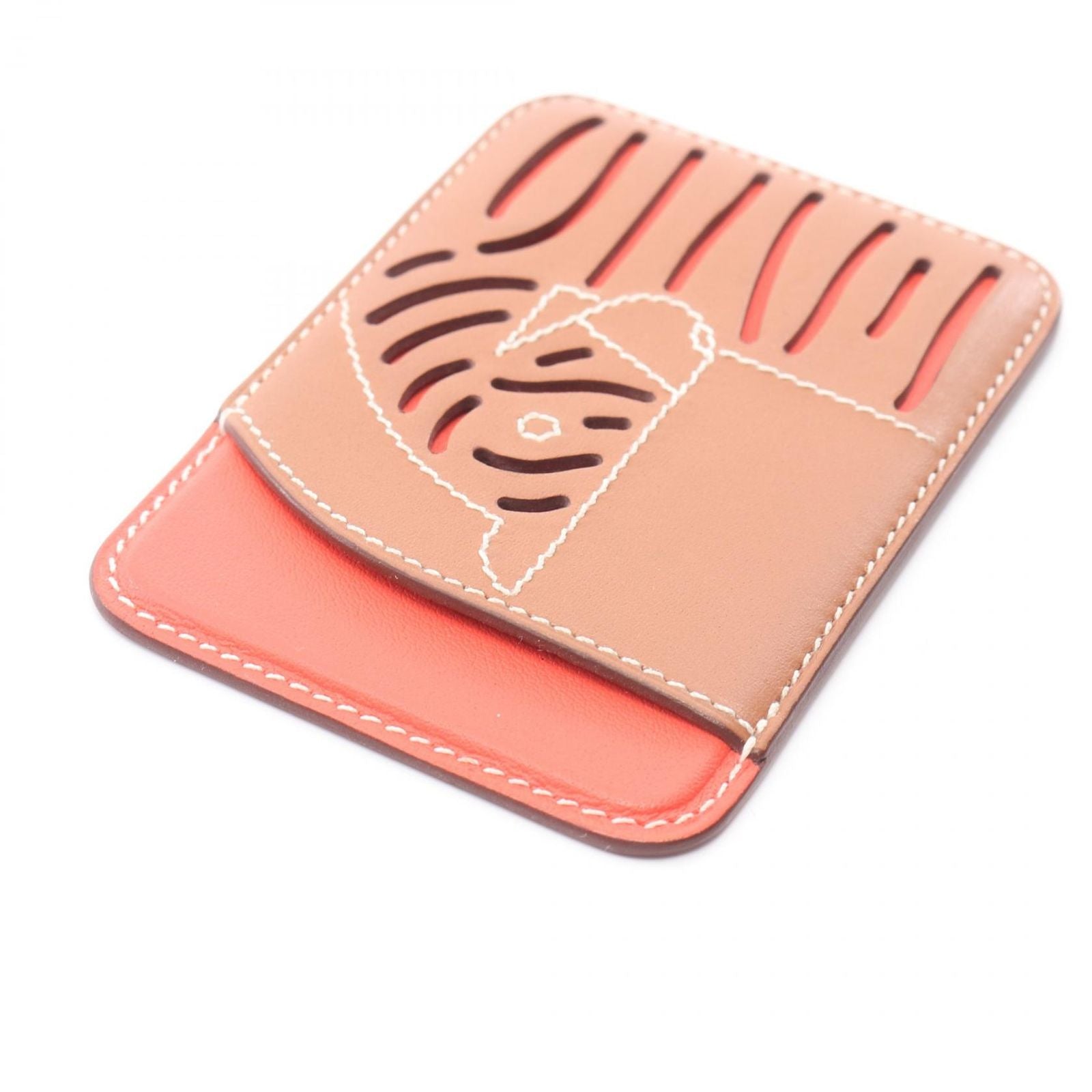 Hermes Card Case Magsafe Eman Zebra Orange Field Gold Leather — view 3