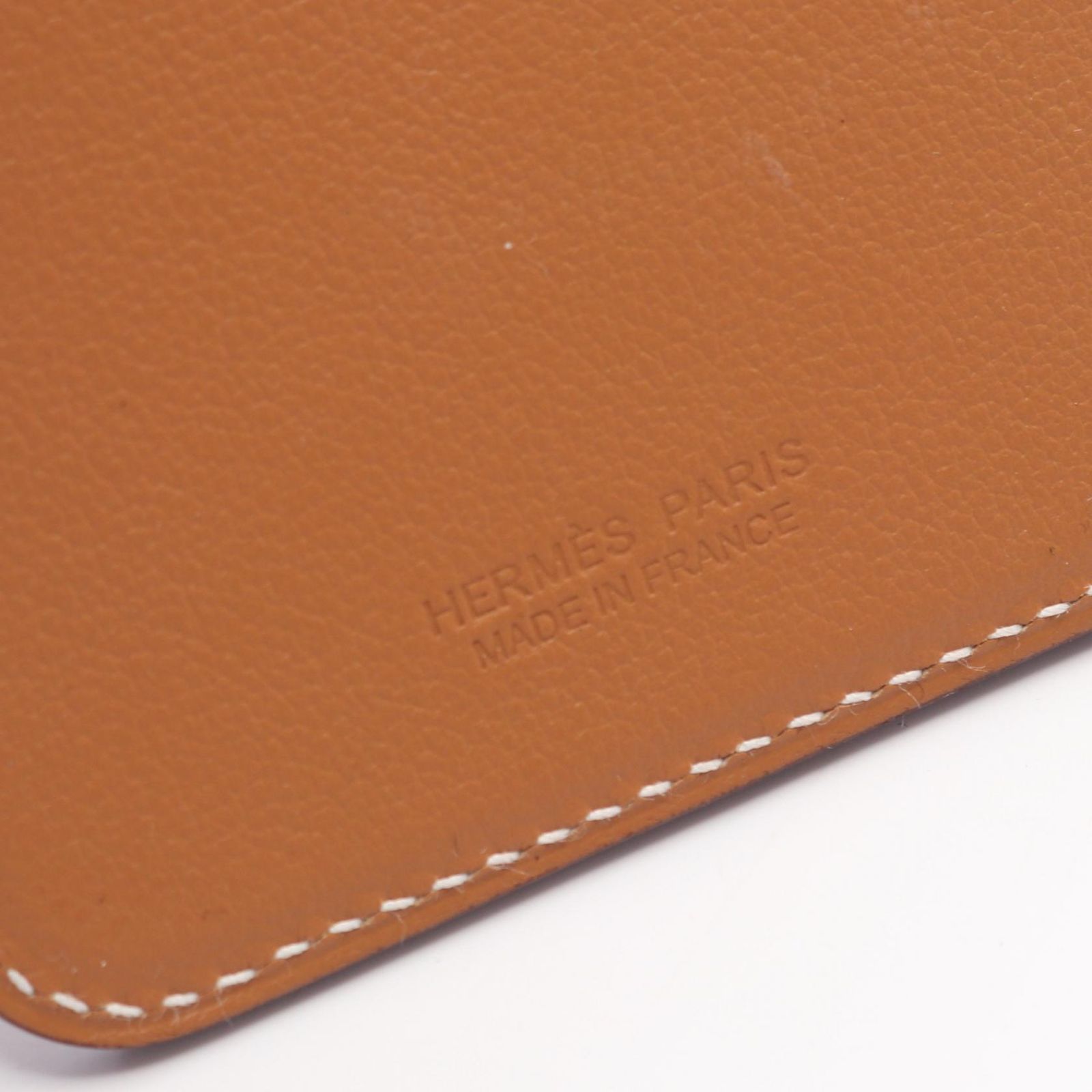 Hermes Card Case Magsafe Eman Zebra Orange Field Gold Leather — view 4