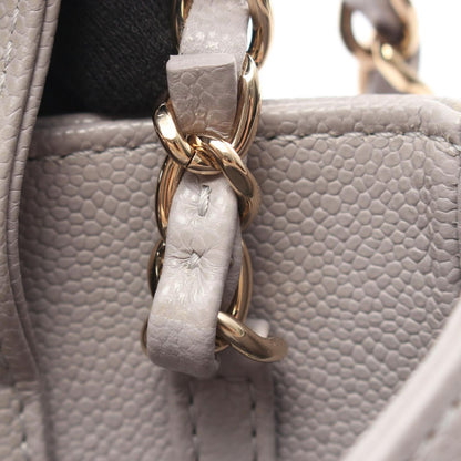 Chanel Shoulder Bag Business Affinity Quilted 2-Way Light Gray Caviar Leather — view 8