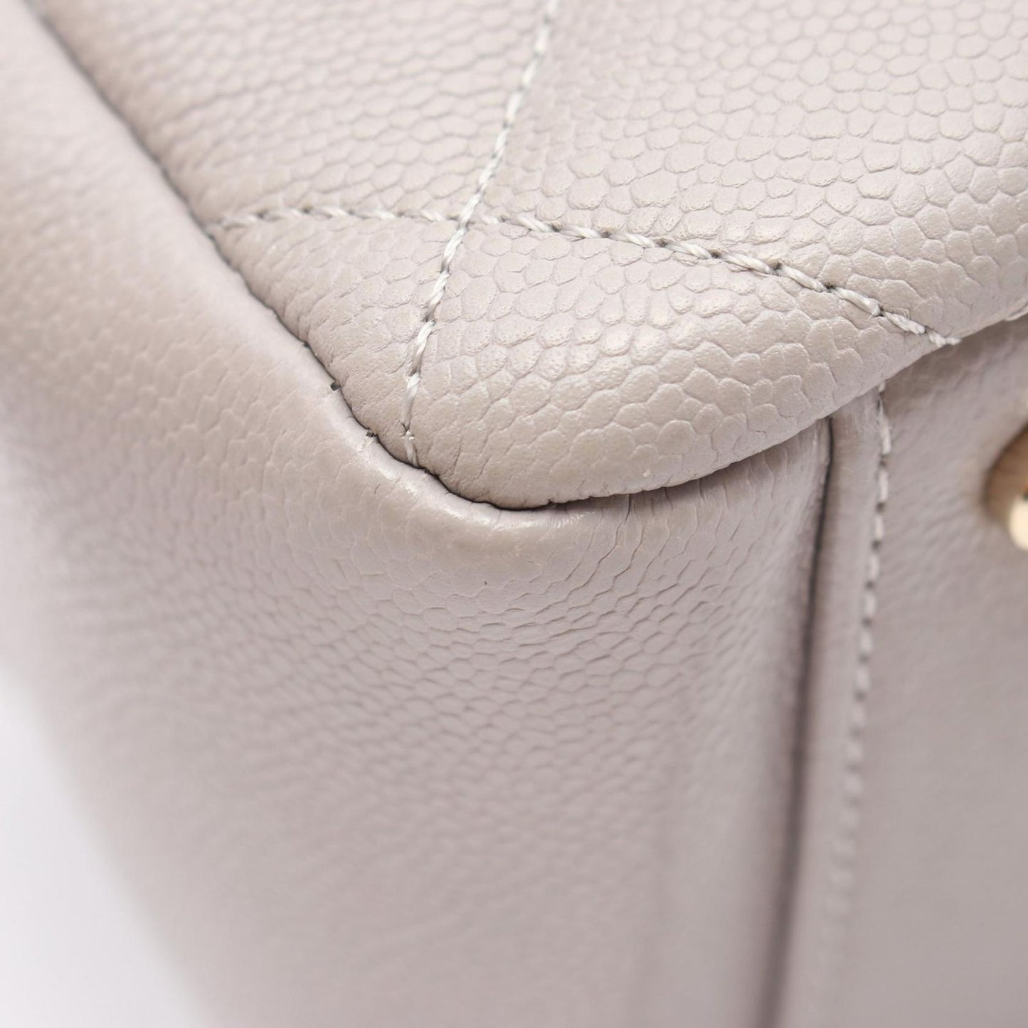 Chanel Shoulder Bag Business Affinity Quilted 2-Way Light Gray Caviar Leather — view 6