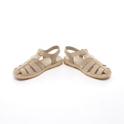 Prada Sandals Triangle Logo Fisherman Beige Suede — view 3