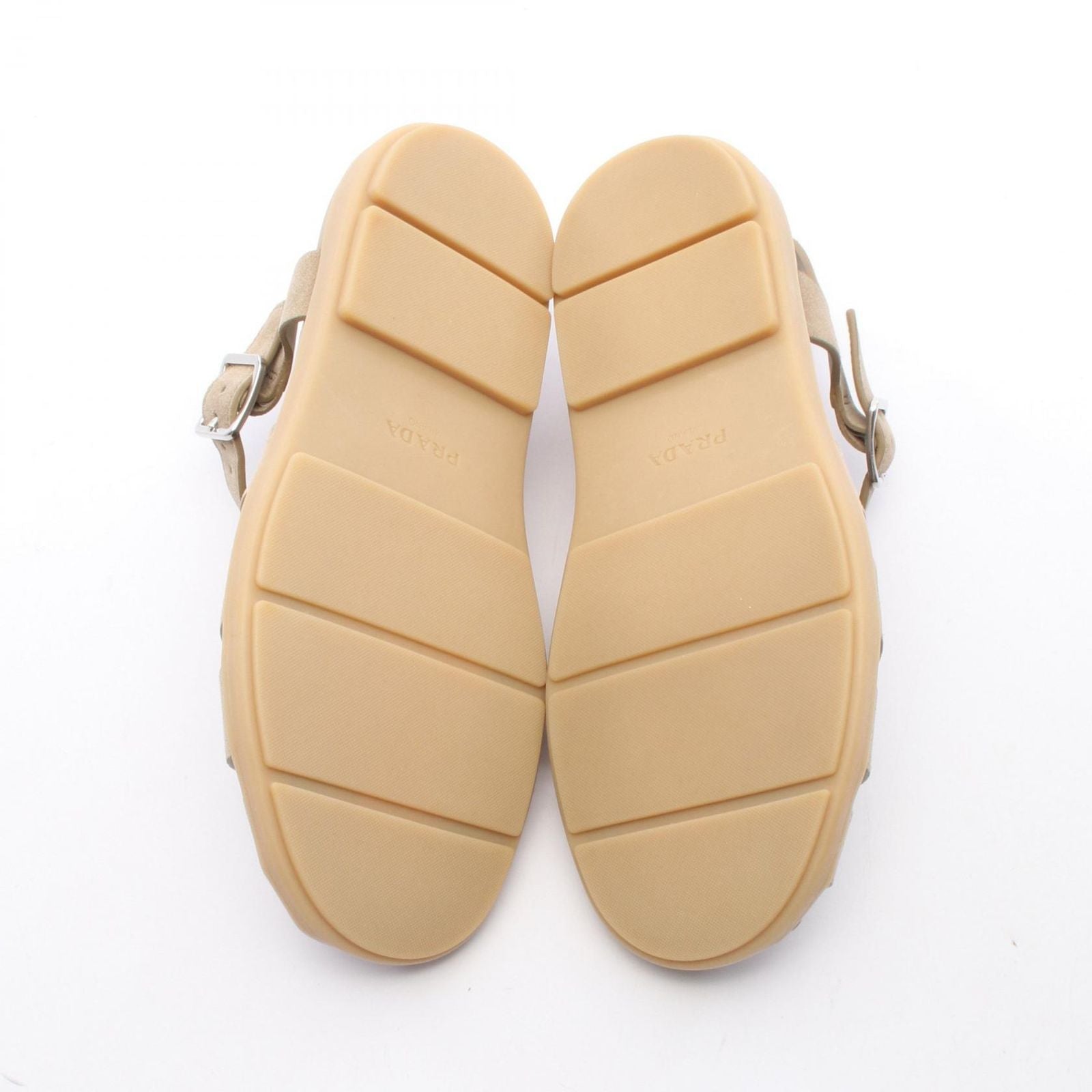 Prada Sandals Triangle Logo Fisherman Beige Suede — view 4