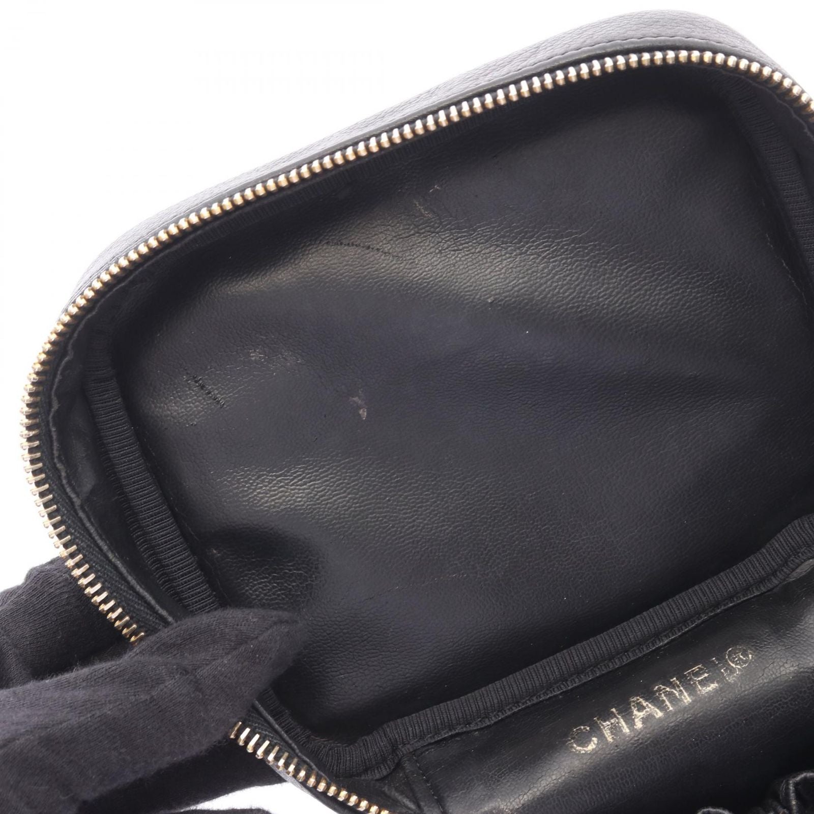 Chanel Handbag CC Logo Black Caviar Leather CC Heightshape Vanity — view 8