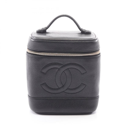 Chanel Handbag CC Logo Black Caviar Leather CC Heightshape Vanity