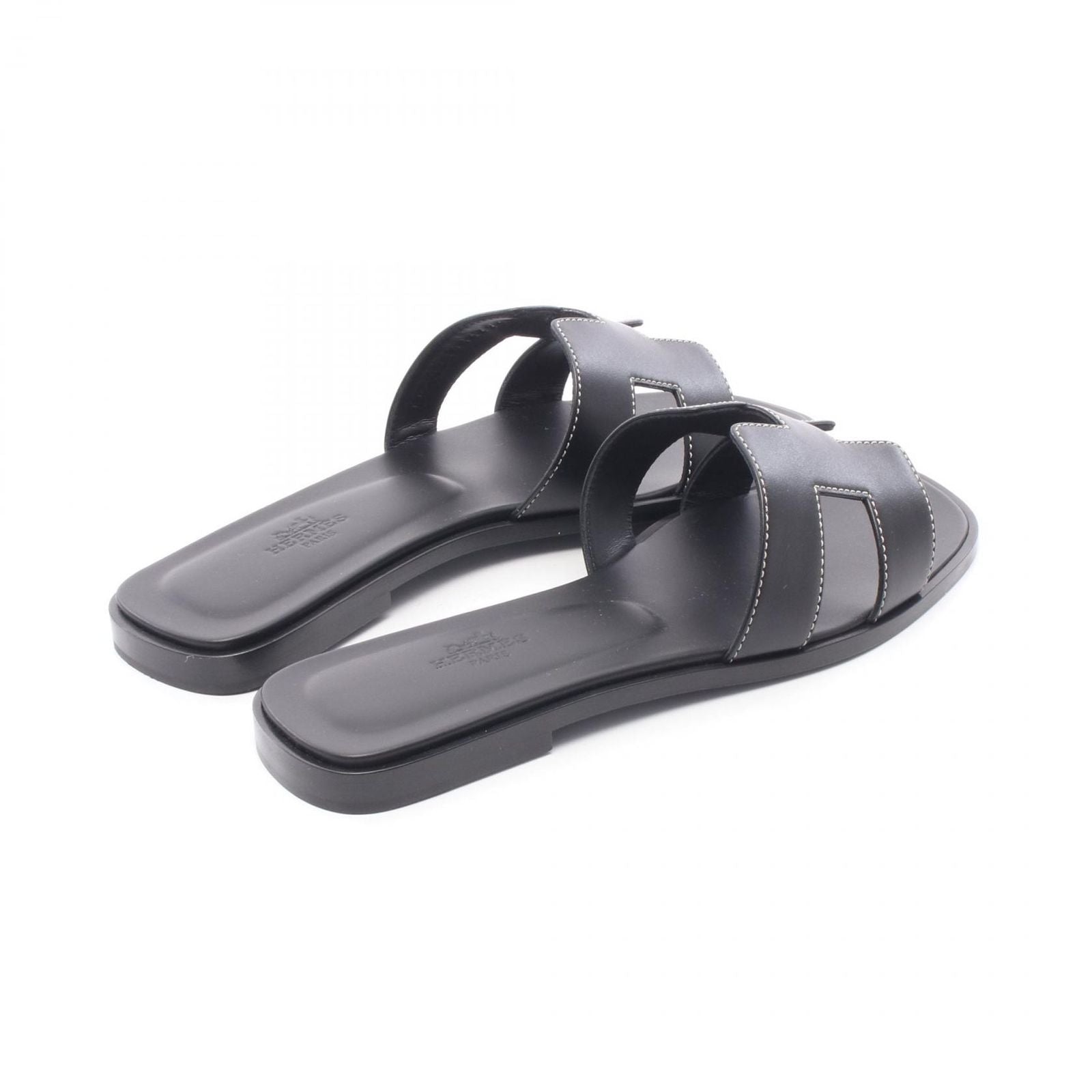 Hermes Sandals Oran Black Leather — view 2