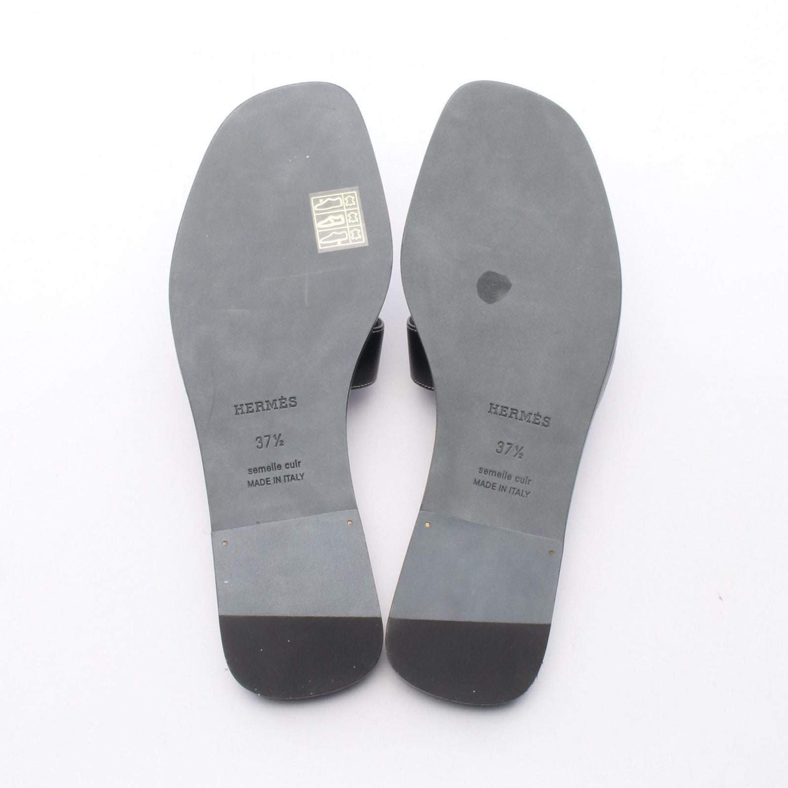 Hermes Sandals Oran Black Leather — view 4