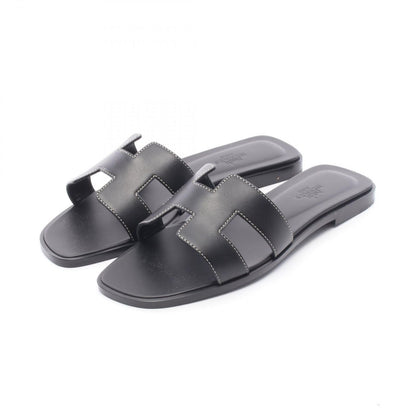 Hermes Sandals Oran Black Leather