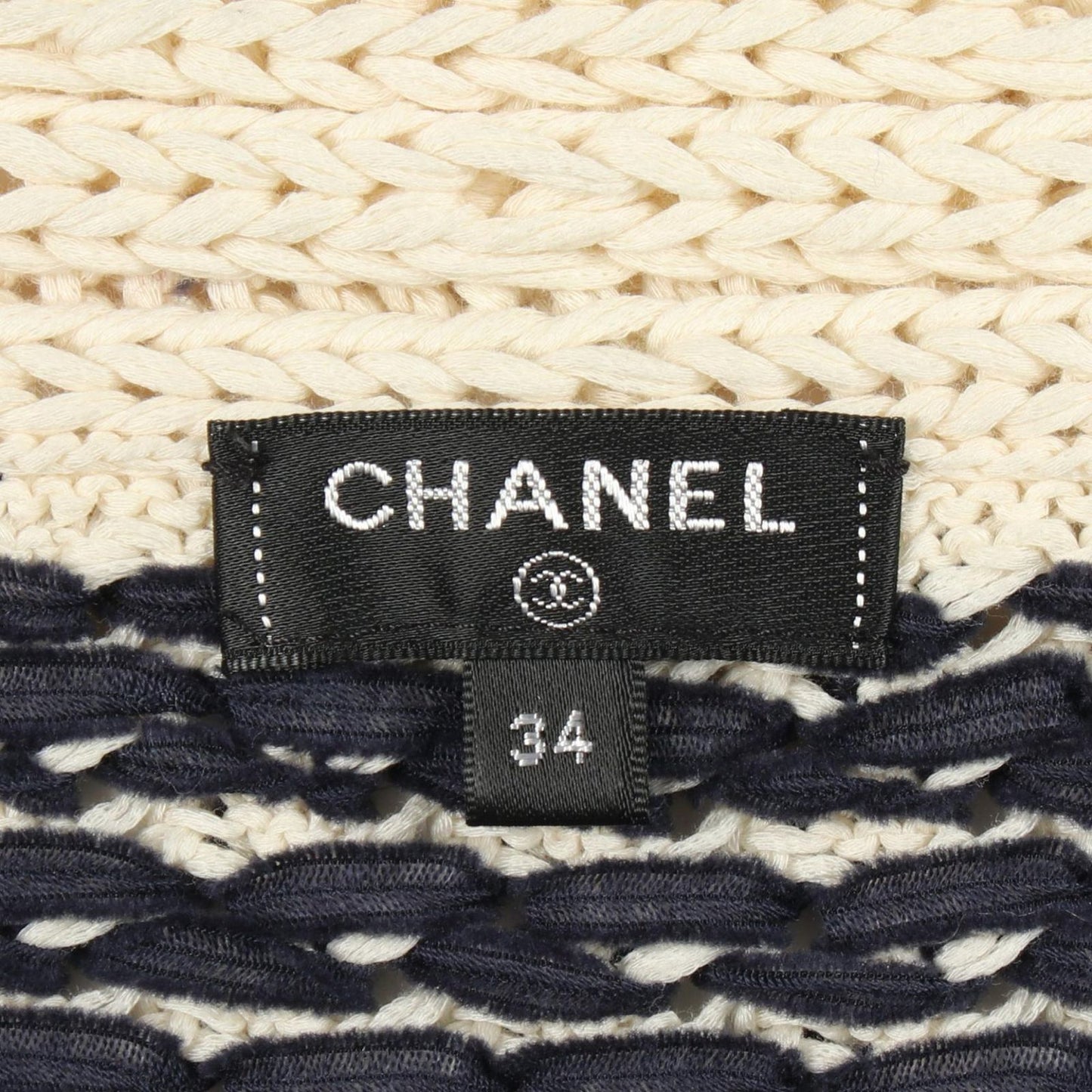 Chanel Cardigan Cable Knit Navy Cotton — view 3