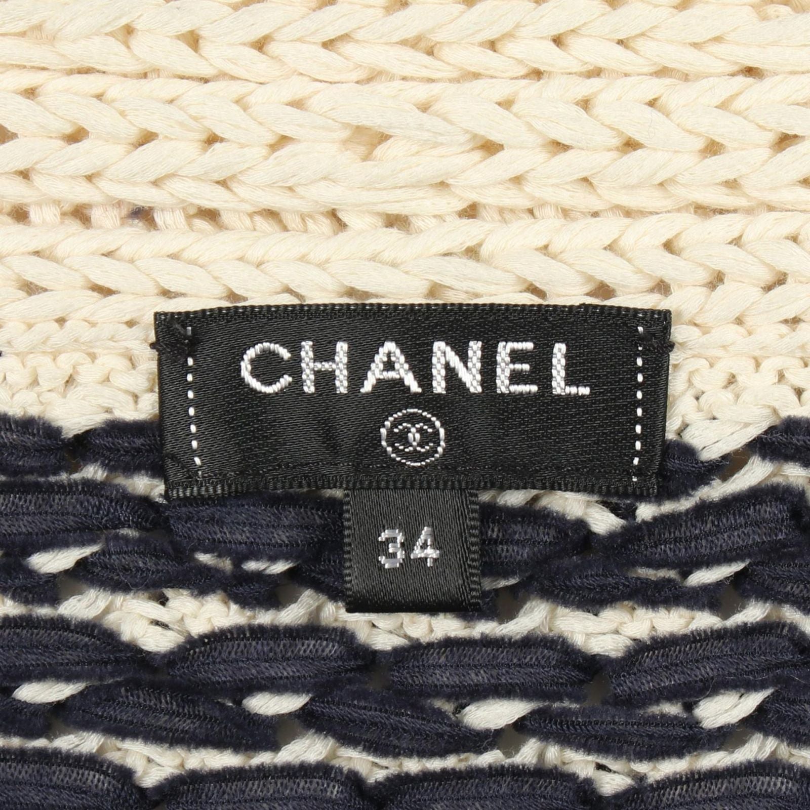 Chanel Cardigan Cable Knit Navy Cotton — view 3