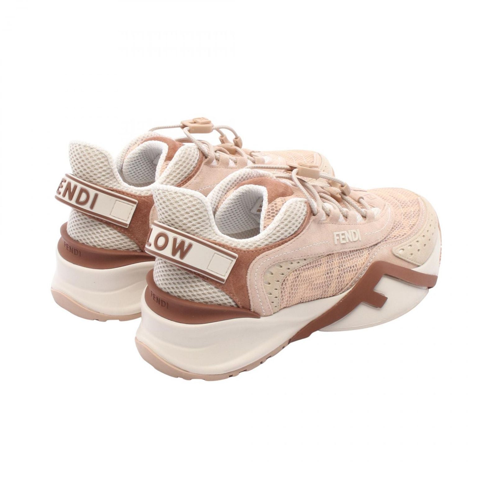 Fendi Sneakers Flow Pink Beige Suede — view 2