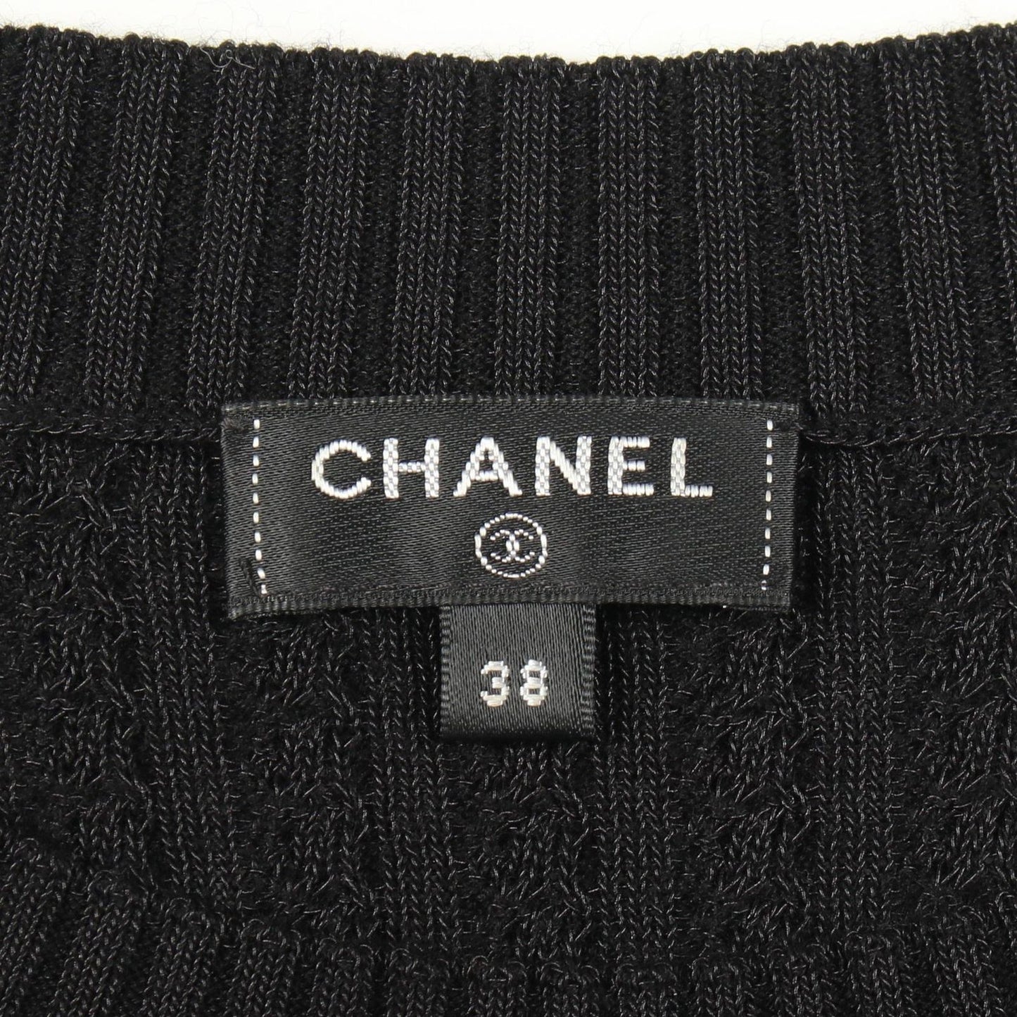 Chanel Knit Anchor Button Black Cotton Wool Sweater — view 3