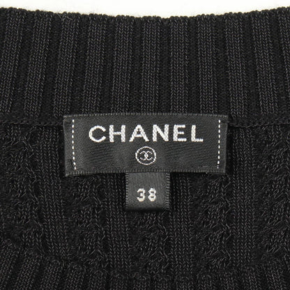 Chanel Knit Anchor Button Black Cotton Wool Sweater — view 3