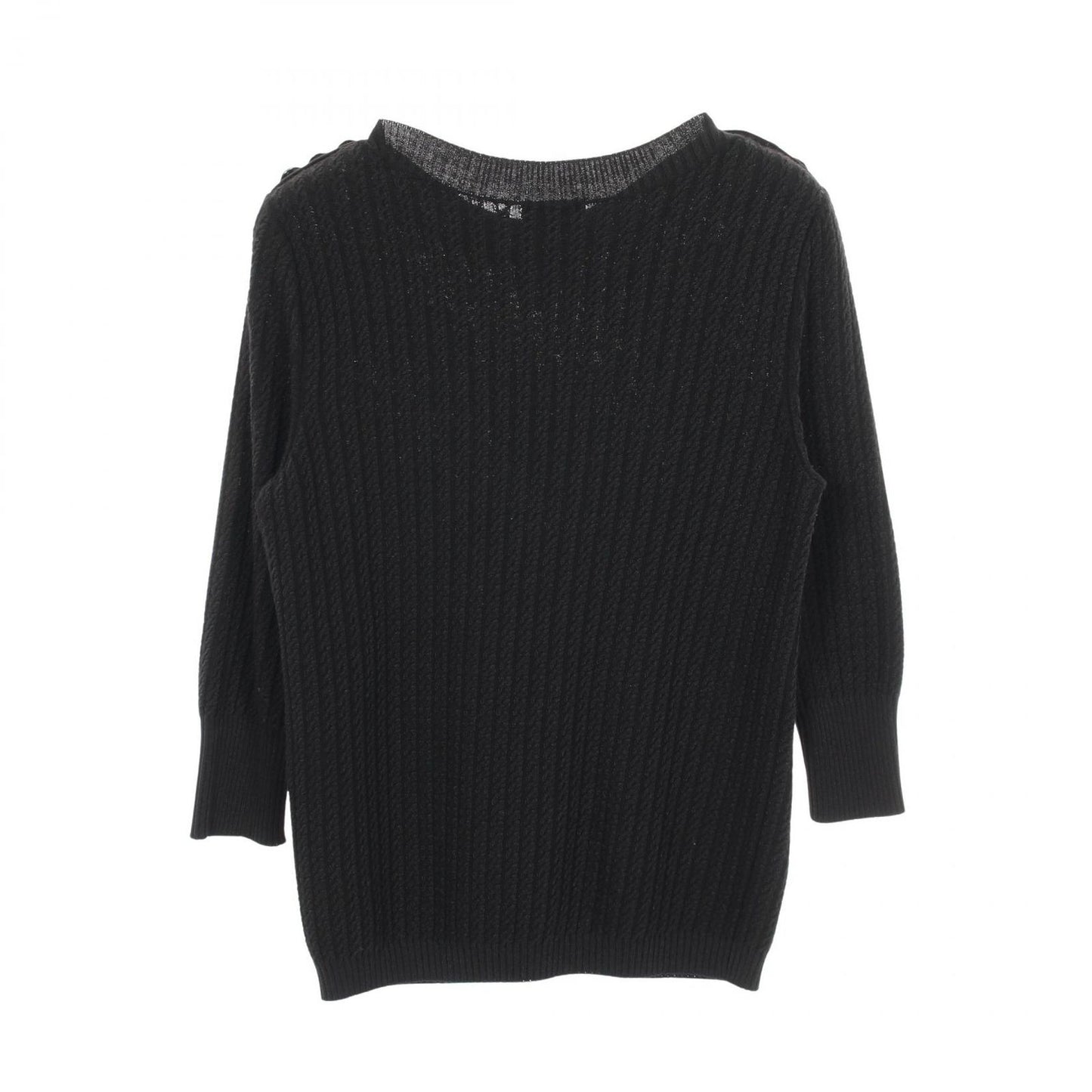 Chanel Knit Anchor Button Black Cotton Wool Sweater — view 2
