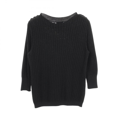 Chanel Knit Anchor Button Black Cotton Wool Sweater — view 2