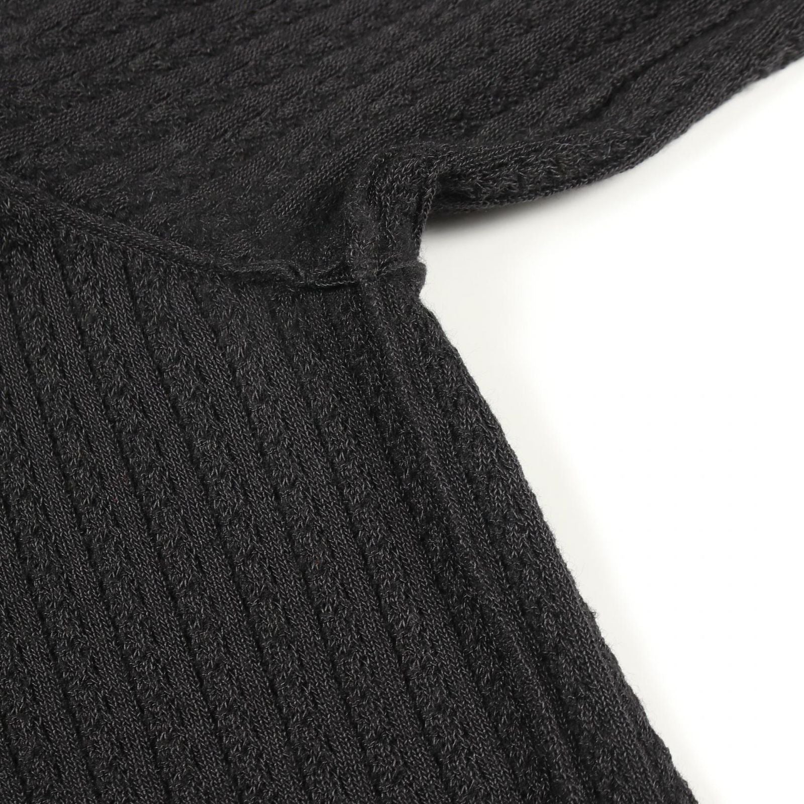 Chanel Knit Anchor Button Black Cotton Wool Sweater — view 6