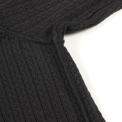 Chanel Knit Anchor Button Black Cotton Wool Sweater — view 6