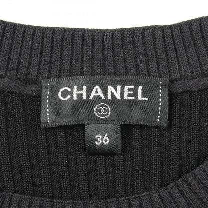 Chanel Knit CC Logo Black Silk Sweater — view 3