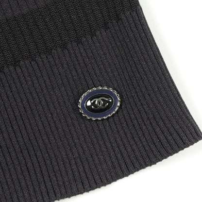 Chanel Knit CC Logo Black Silk Sweater — view 7