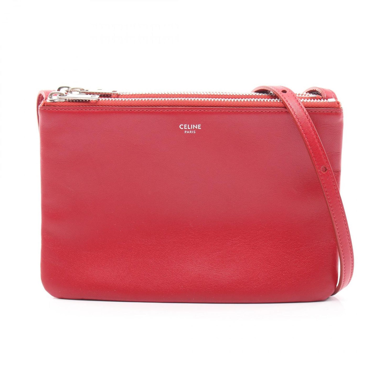 Celine Shoulder Bag Trio Small Red Leather