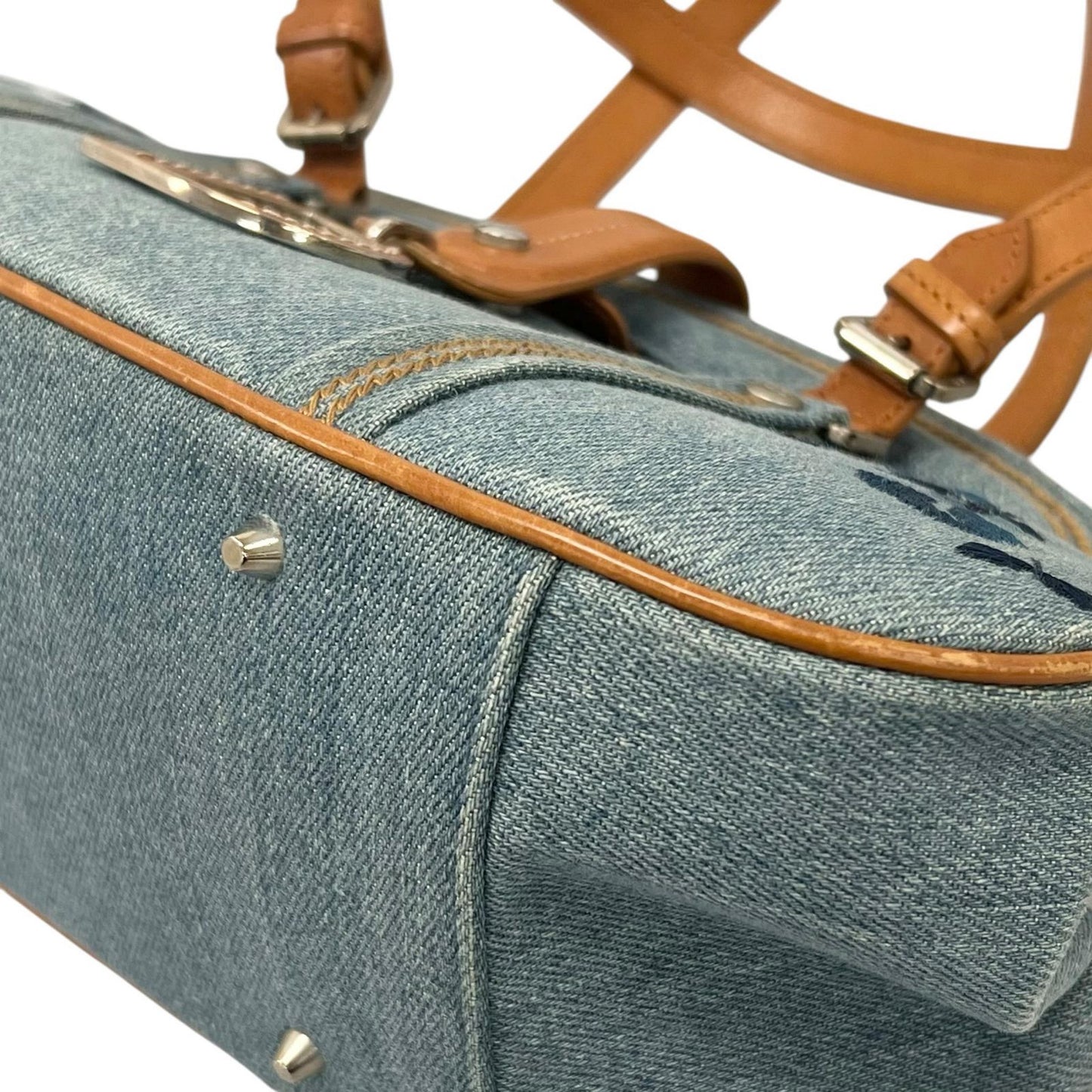 Dior Handbag John Galiano Blue Flower Embroidery — view 9