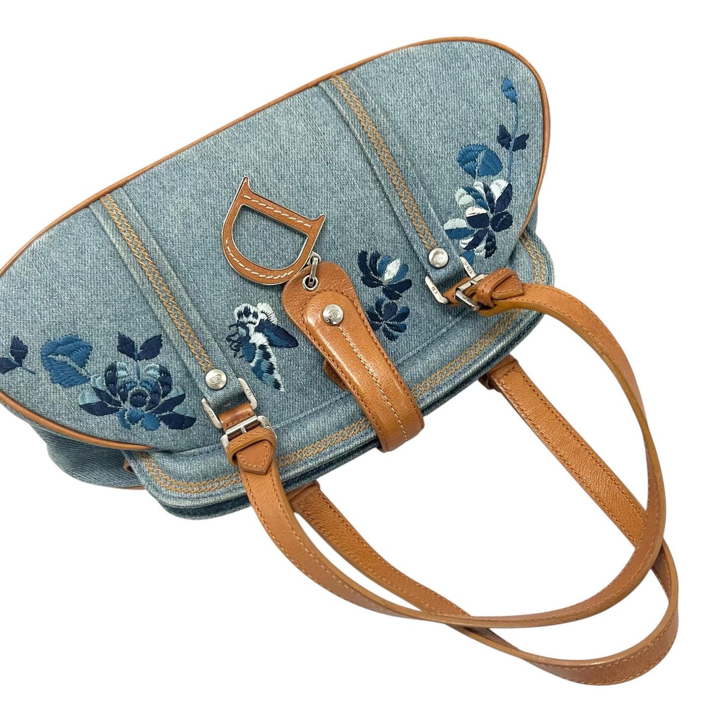 Dior Handbag John Galiano Blue Flower Embroidery — view 6