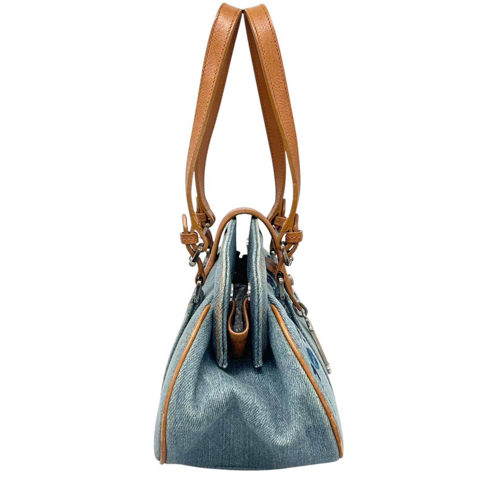 Dior Handbag John Galiano Blue Flower Embroidery — view 3