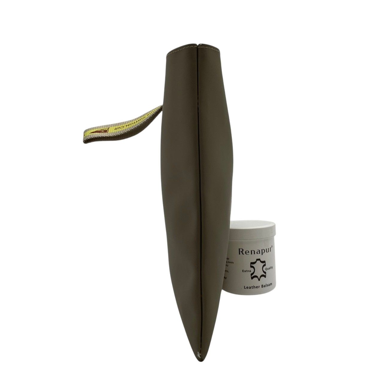 Louis Vuitton Pouch LV Cup Gray Yellow Polyurethane One Handle Mini Tote Logo — view 5