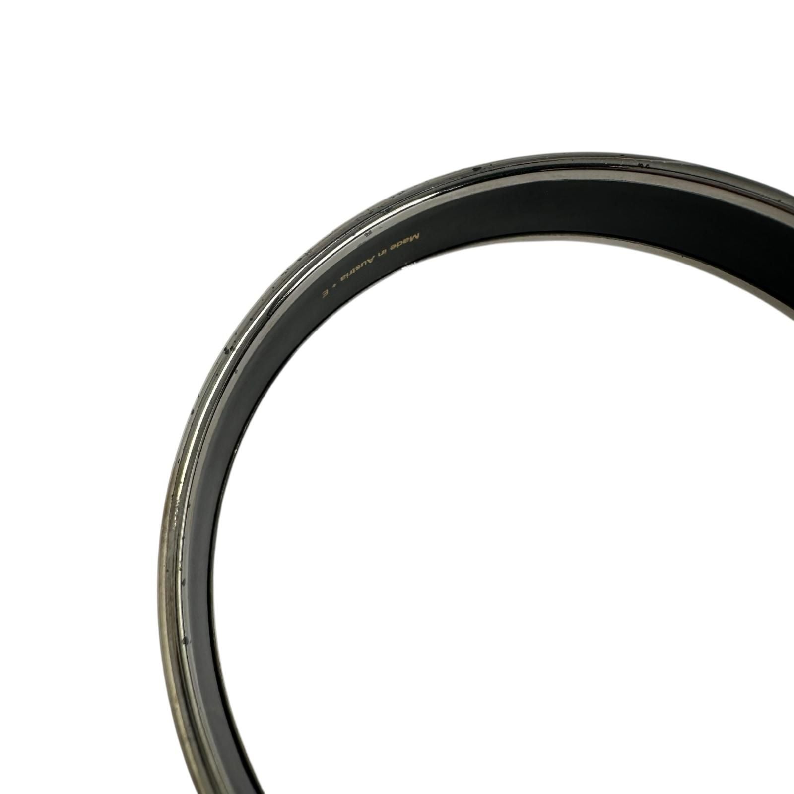 Hermes Enamel Black Bangle Silver Bracelet — view 8