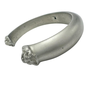 Chanel Lion Motif Silver Bangle Bracelet — view 8