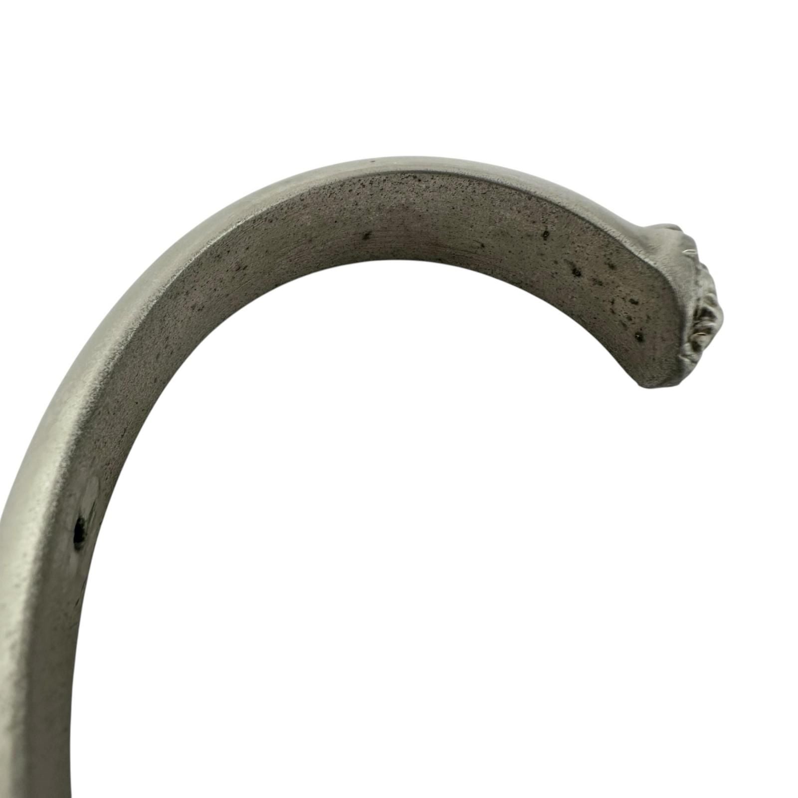 Chanel Lion Motif Silver Bangle Bracelet — view 6