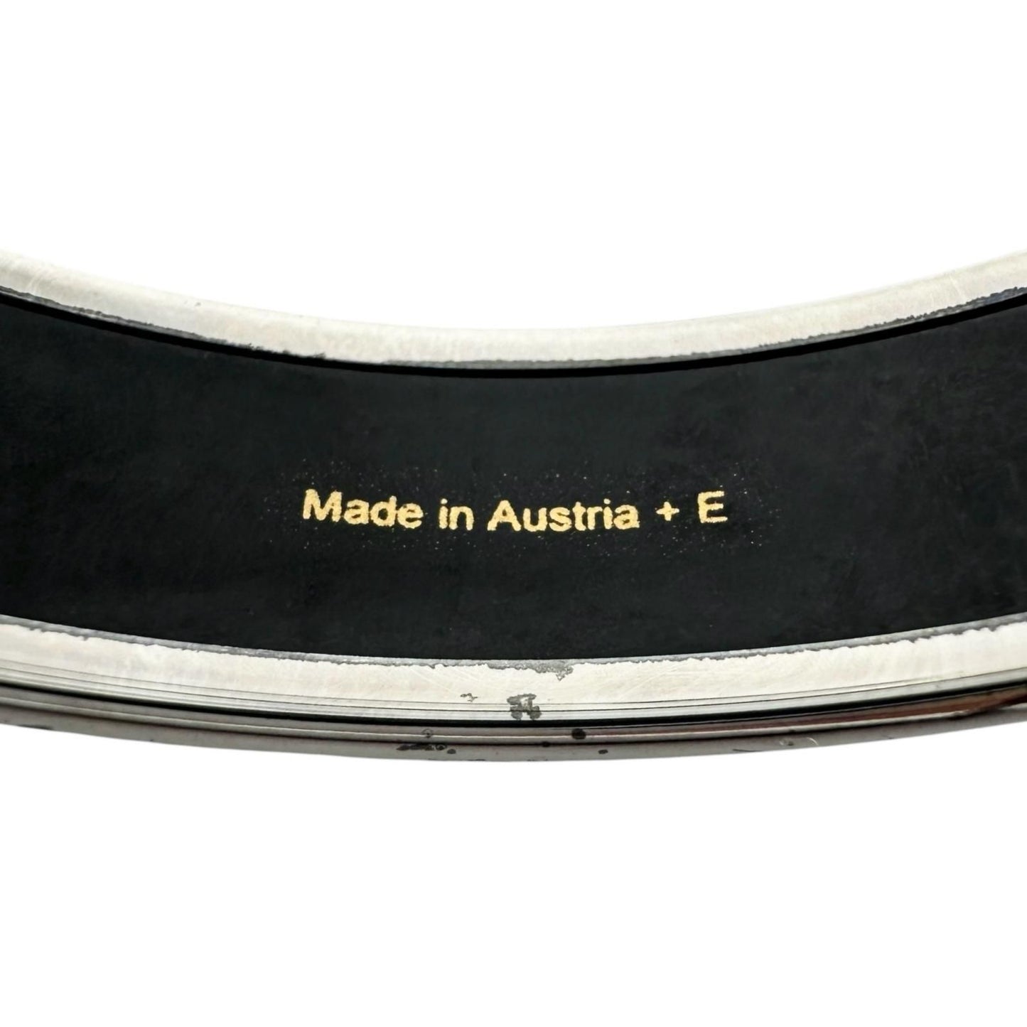 Hermes Enamel Black Bangle Silver Bracelet — view 7