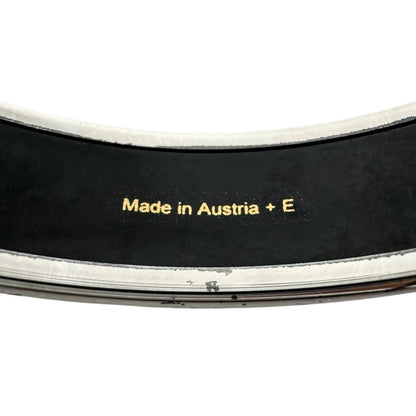 Hermes Enamel Black Bangle Silver Bracelet — view 7