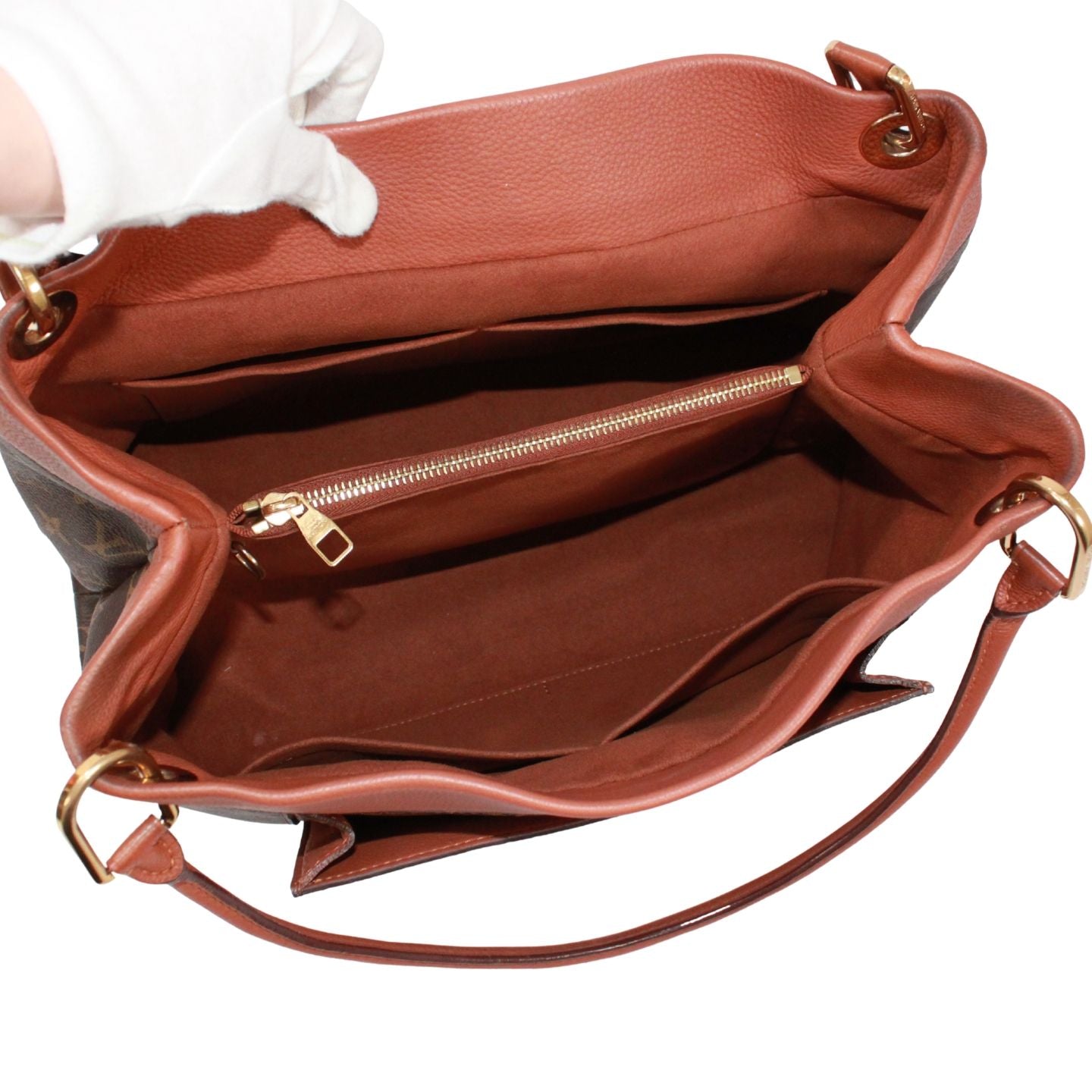 Louis Vuitton Olympe Monogram Leather Brown Handbag Gold — view 7