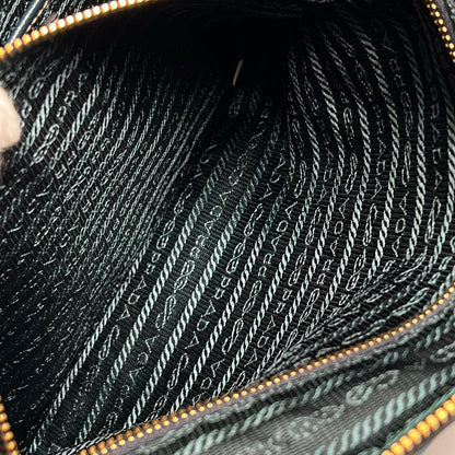 Prada Tessuto Saffiano Nylon Leather Green Tote Gold — view 9