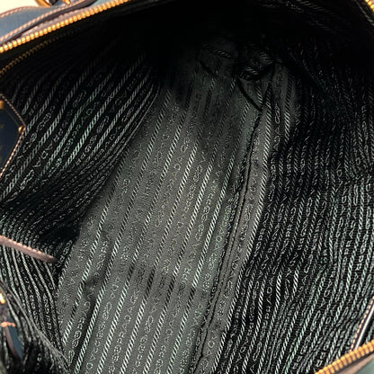 Prada Tessuto Saffiano Nylon Leather Green Tote Gold — view 8