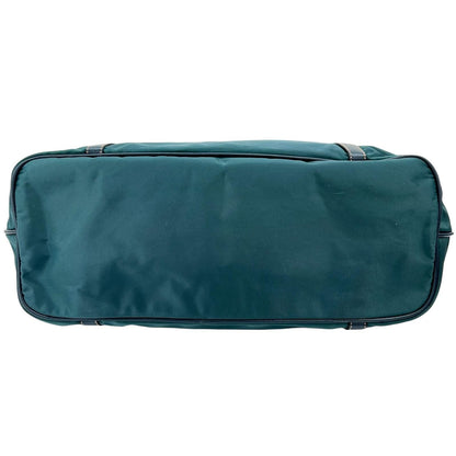 Prada Tessuto Saffiano Nylon Leather Green Tote Gold — view 3
