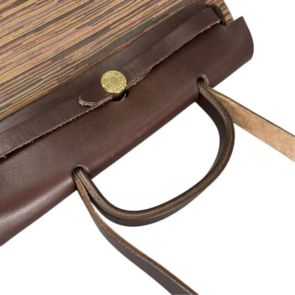 Hermes Herbag PM Vibrato Leather Brown Shoulder Bag Gold — view 4