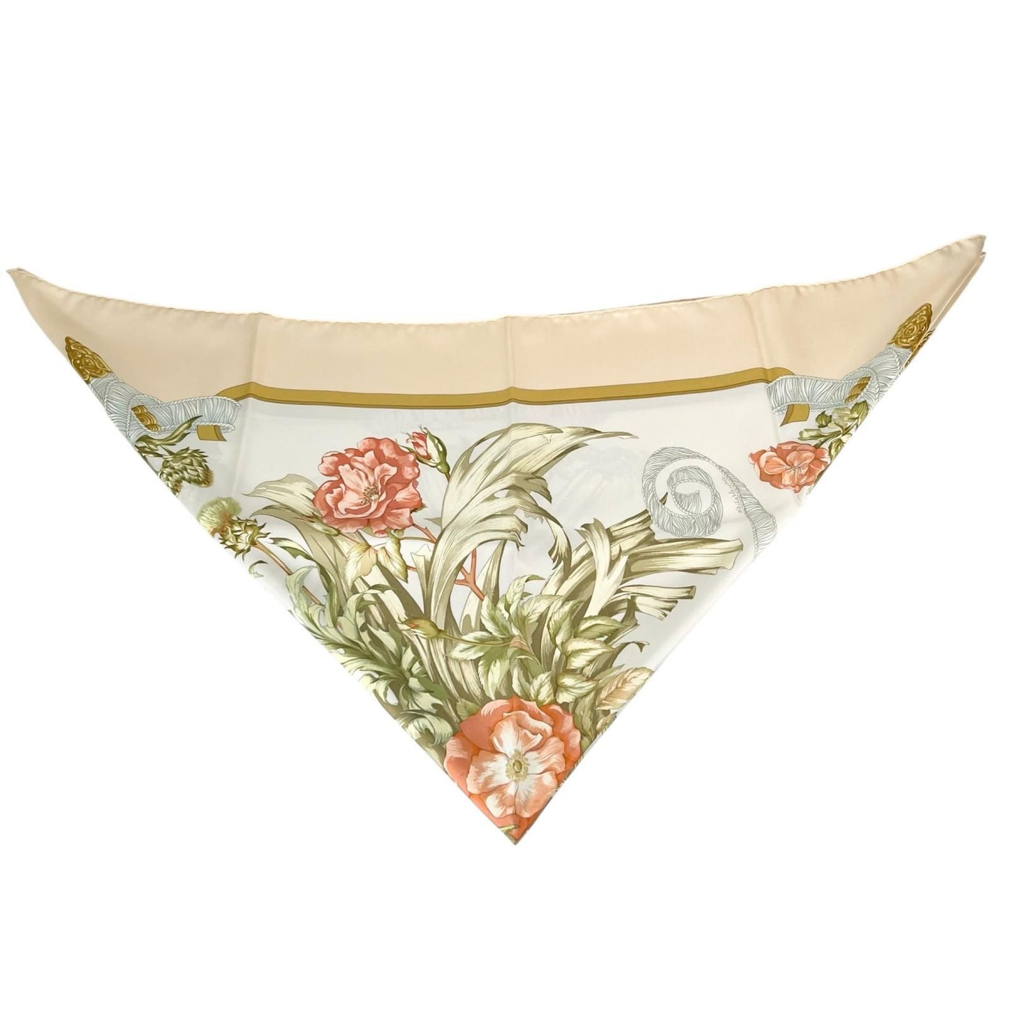 Hermes Carre 90 Silk Orange Brown Scarf — view 3
