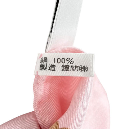 Dior Floral Silk Pink Scarf — view 7
